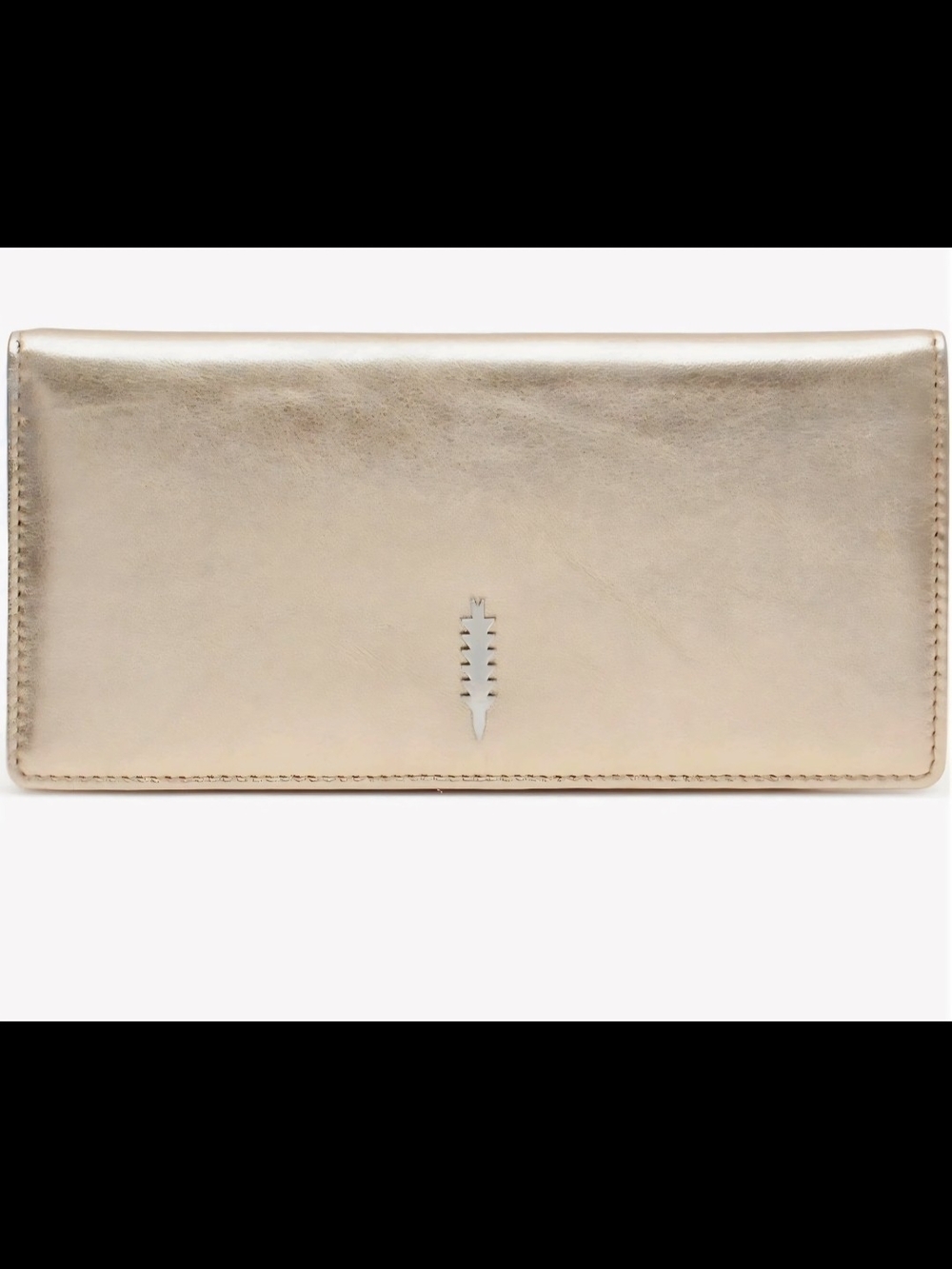 Thacker Metallic Gold Leather Long Wallet